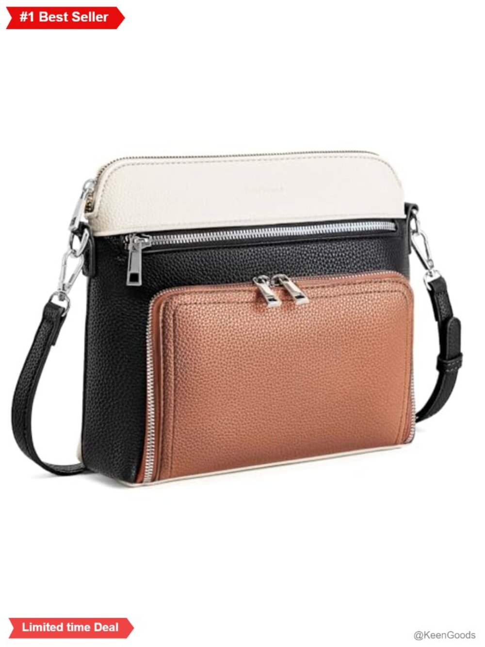 RFID Small Crossbody Purse with Built in Wallet Vegan Leather Travel Bag